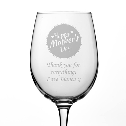 Happy Mothers Day Wine Glass
