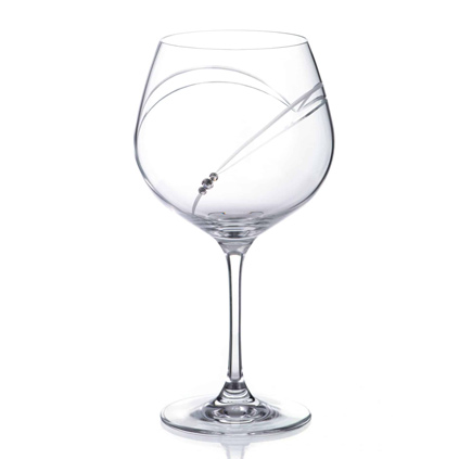 Personalised Heart Cut Gin Ballon Glass With Swarovski Elements