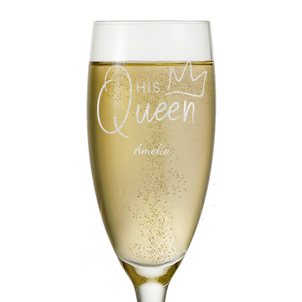 Personalised Champagne Flute - His Queen