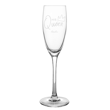 Personalised Champagne Flute - His Queen