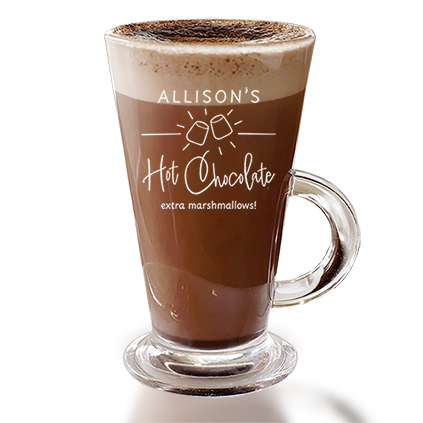 Personalised Luxury Name's Hot Chocolate Glass