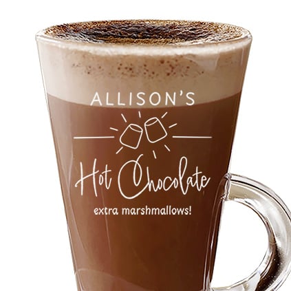 Personalised Luxury Name's Hot Chocolate Glass