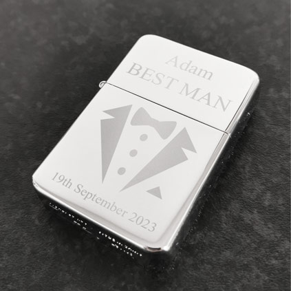 Personalised Lighter Suit And Tie Wedding Gift Idea