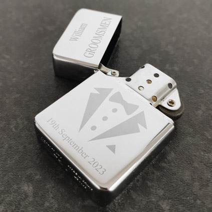 Personalised Lighter Suit And Tie Wedding Gift Idea