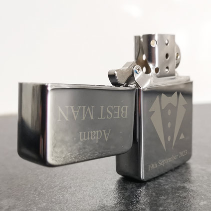 Personalised Lighter Suit And Tie Wedding Gift Idea