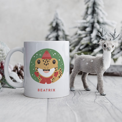 Personalised Lizard Christmas Mug