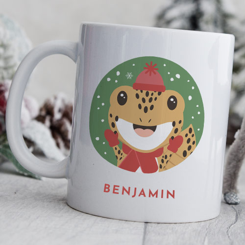 Personalised Lizard Christmas Mug
