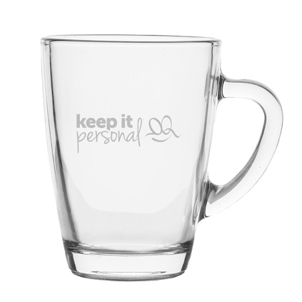 Personalised Logo Engraved Glass Tea Mug
