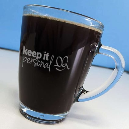 Personalised Logo Engraved Glass Tea Mug