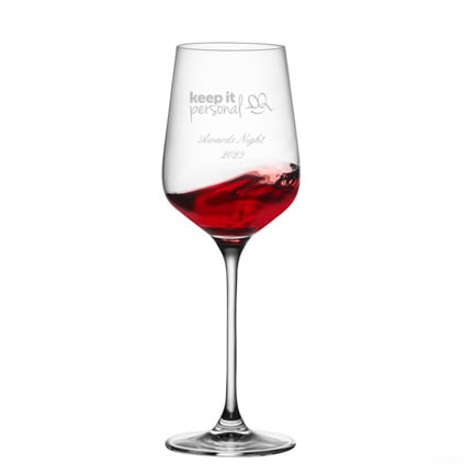 Logo Engraved Red Wine Glass Branded Promotional Gift
