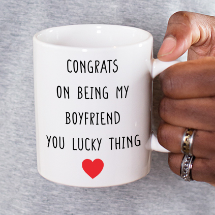 Personalised Congrats On Being My Boyfriend Mug