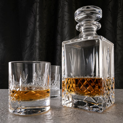 Personalised Mayfair Whiskey Decanter Set And 2 Glasses