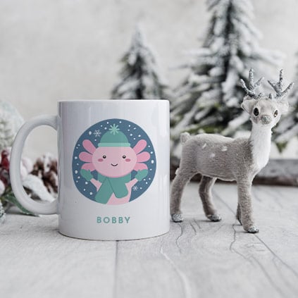 Personalised Axolotl Christmas Mug