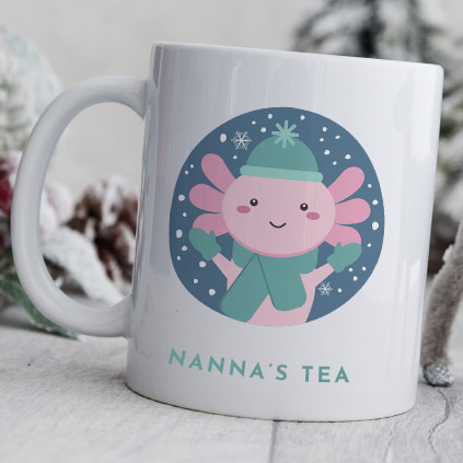 Personalised Axolotl Christmas Mug