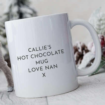 Personalised Black Cat Christmas Mug