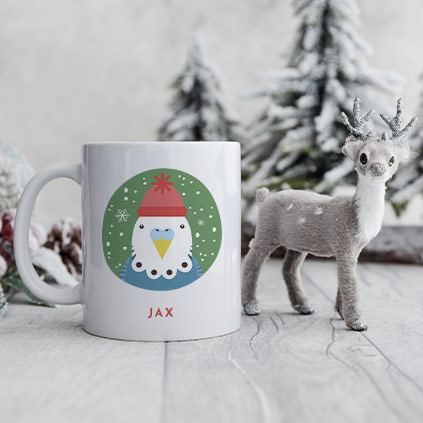 Personalised Budgie Christmas Mug