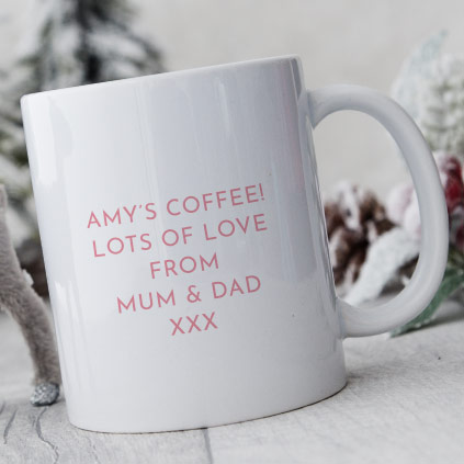 Personalised Flamingo Christmas Mug