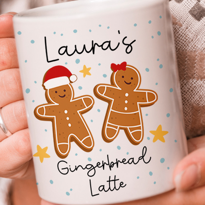 Personalised Name's Gingerbread Christmas Mug