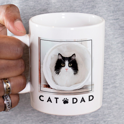 Personalised Cat DAD Photo Upload Mug