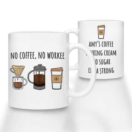 Personalised No Coffee No Workee Mug