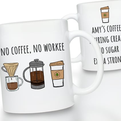 Personalised No Coffee No Workee Mug