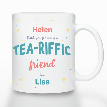 Personalised Tea-Riffic Thank You Mug