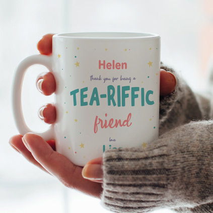 Personalised Tea-Riffic Thank You Mug