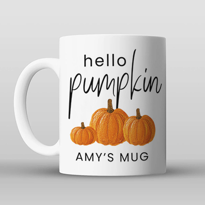 Personalised Hello Pumpkin Mug