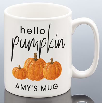 Personalised Hello Pumpkin Mug