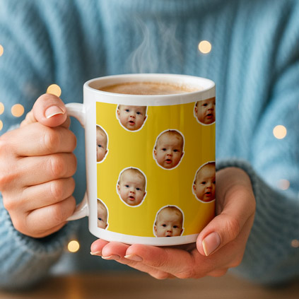 Personalised Face Photo Mug Choose Colour