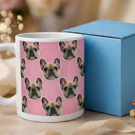 Personalised Pet Face Photo Mug Choose Colour