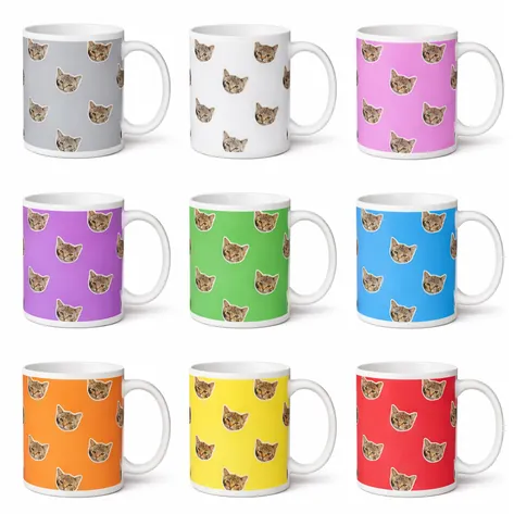 Personalised Pet Face Photo Mug Choose Colour