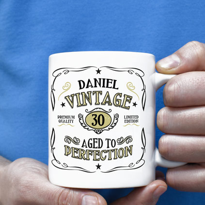 Personalised Vintage Birthday Mug Any Name And Age