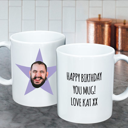 Personalised Face Star Mug Choose Colour