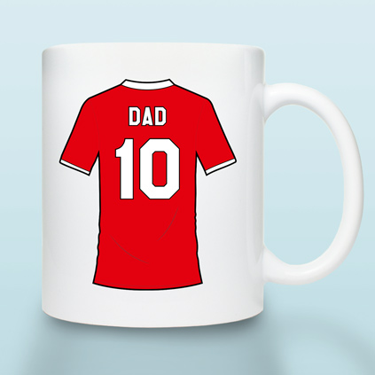 Personalised Manchester Red Football Shirt Mug