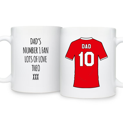 Personalised Manchester Red Football Shirt Mug