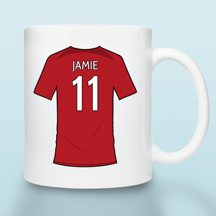 Personalised Merseyside Red Football Shirt Mug