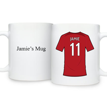 Personalised Merseyside Red Football Shirt Mug