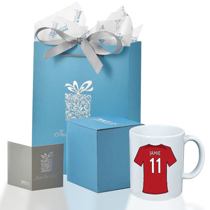 Personalised Merseyside Red Football Shirt Mug