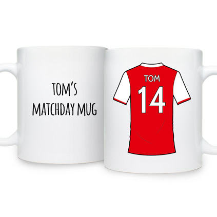 Personalised London Red Football Shirt Mug