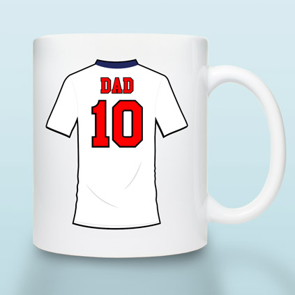 Personalised Retro English Football Shirt Mug