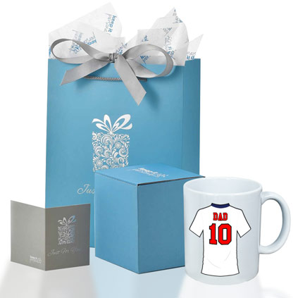 Personalised Retro English Football Shirt Mug