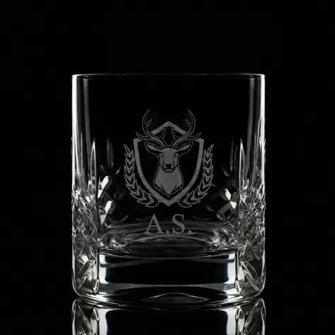 Personalised Stag Crystal Whisky Glass