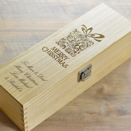 Personalised Merry Christmas Luxury Wine Box