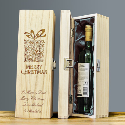 Personalised Merry Christmas Luxury Wine Box