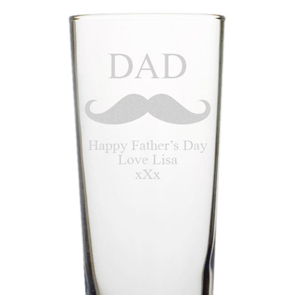 Moustache Personalised Pint Glass