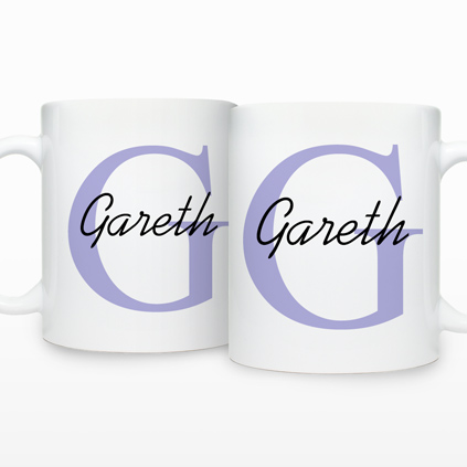 Personalised Mug - Any Name And Initial Choose Colour
