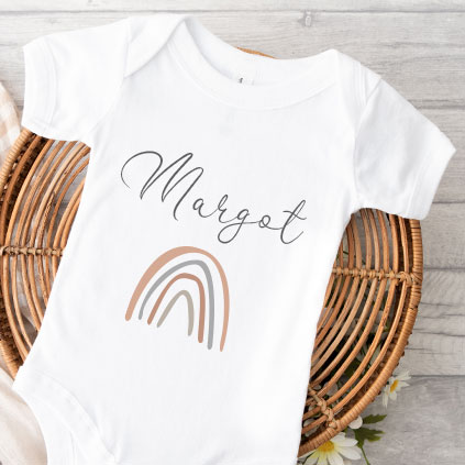 Personalised Rainbow Babygrow Any Name
