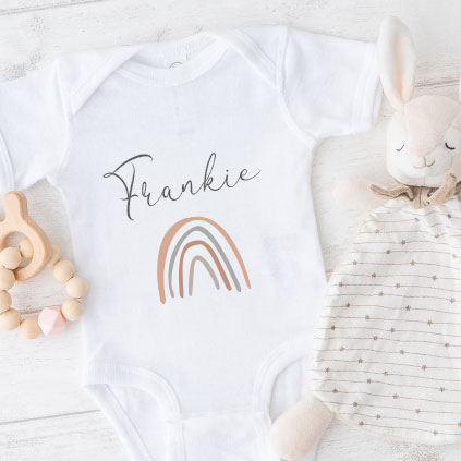 Personalised Rainbow Babygrow Any Name