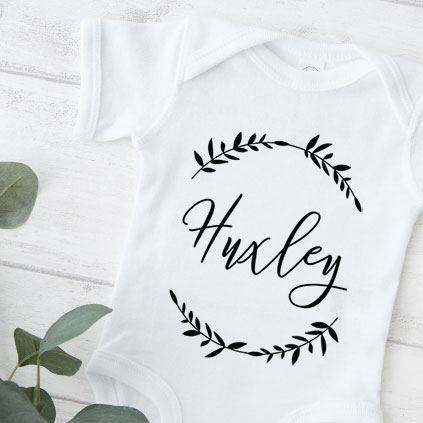 Personalised Wreath Baby Grow